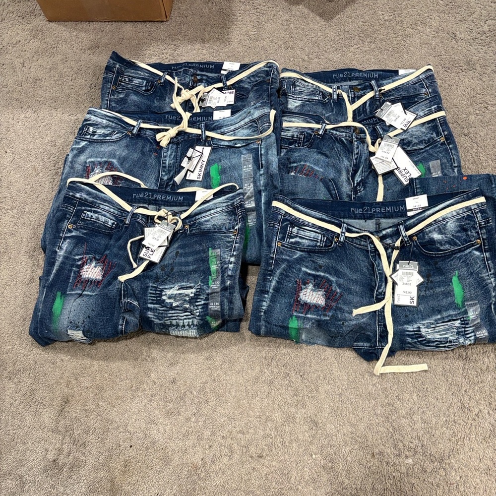 True Religion Blue and Green Men Jeans